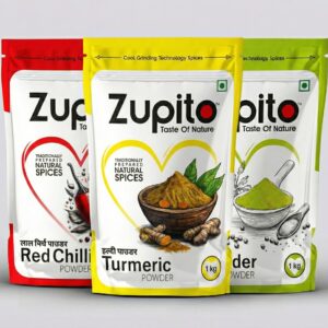 Zupito Masale Combo – Red Chilli, Turmeric & Coriander Powder (Pure & Natural)
