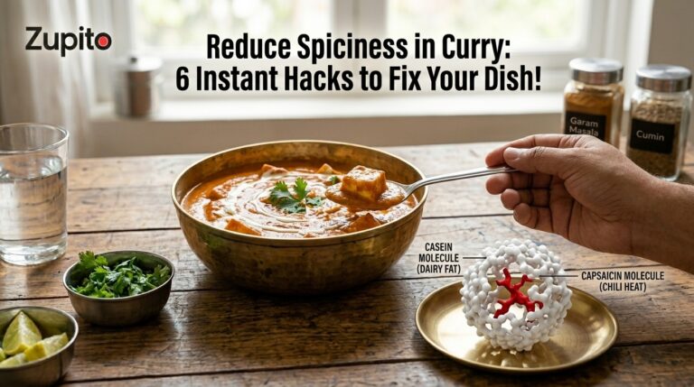 Expert chef techniques showing how to reduce spiciness in curry using dairy science and creamy paneer gravy.