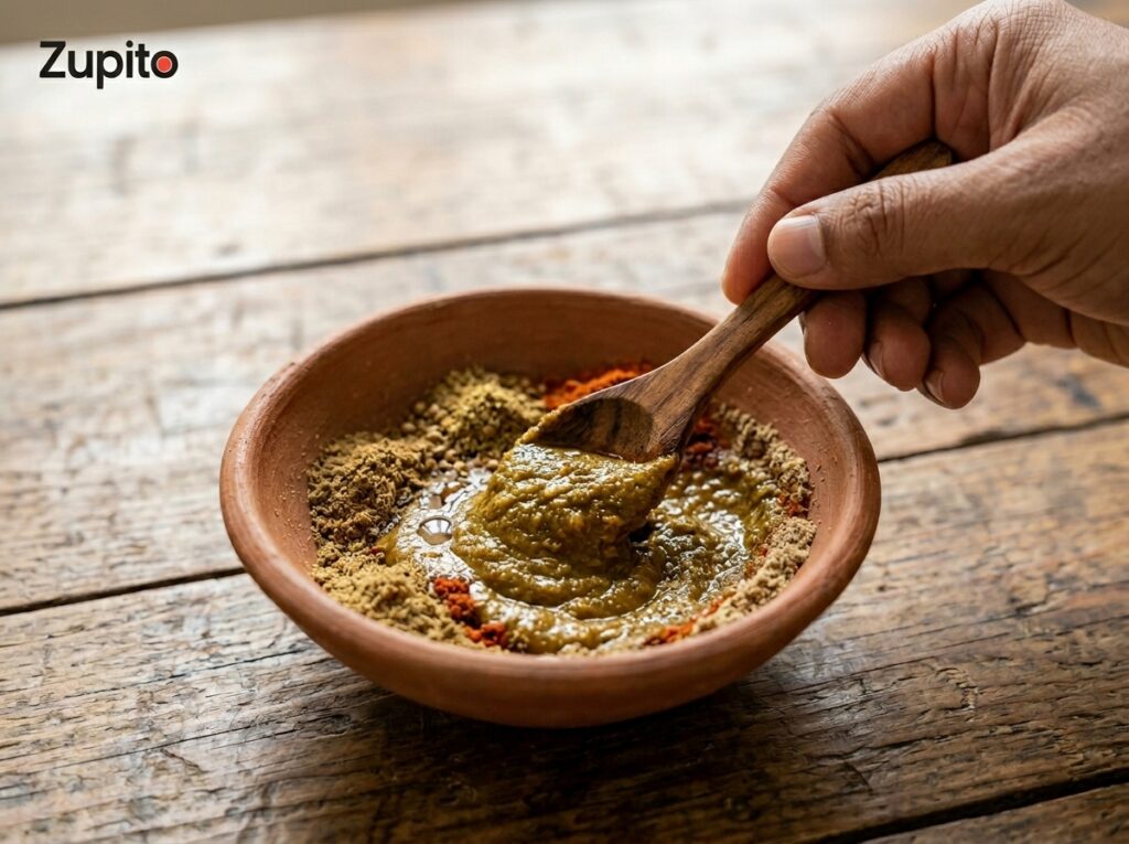 how to master indian masale using water spice paste technique to avoid burning
