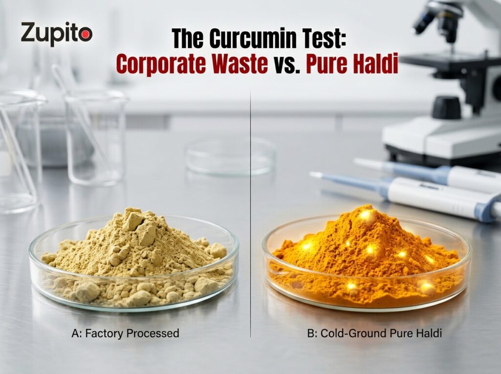 turmeric export India laboratory testing for raw curcumin content retention