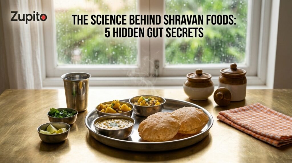 science behind indian traditions with festive shravan vegetarian food thali