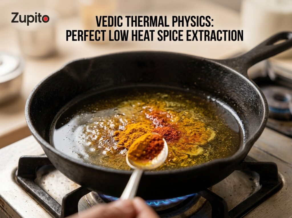 traditional tadka physics showing best coriander powder online blooming in hot ghee